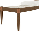 Nara - Linen Textured Fabric Upholstered Bench - Painted Brown Walnut