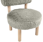 Ambre - Vegan Shearling Fabric Accent Chair - Taupe