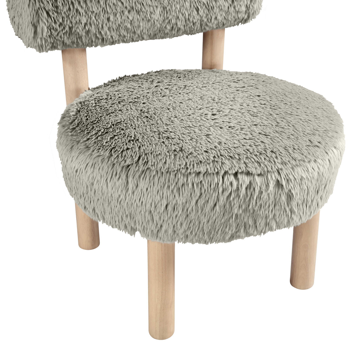 Ambre - Vegan Shearling Fabric Accent Chair - Taupe