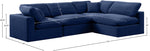 Comfy - 4 Piece Velvet Modular Armless Sectional