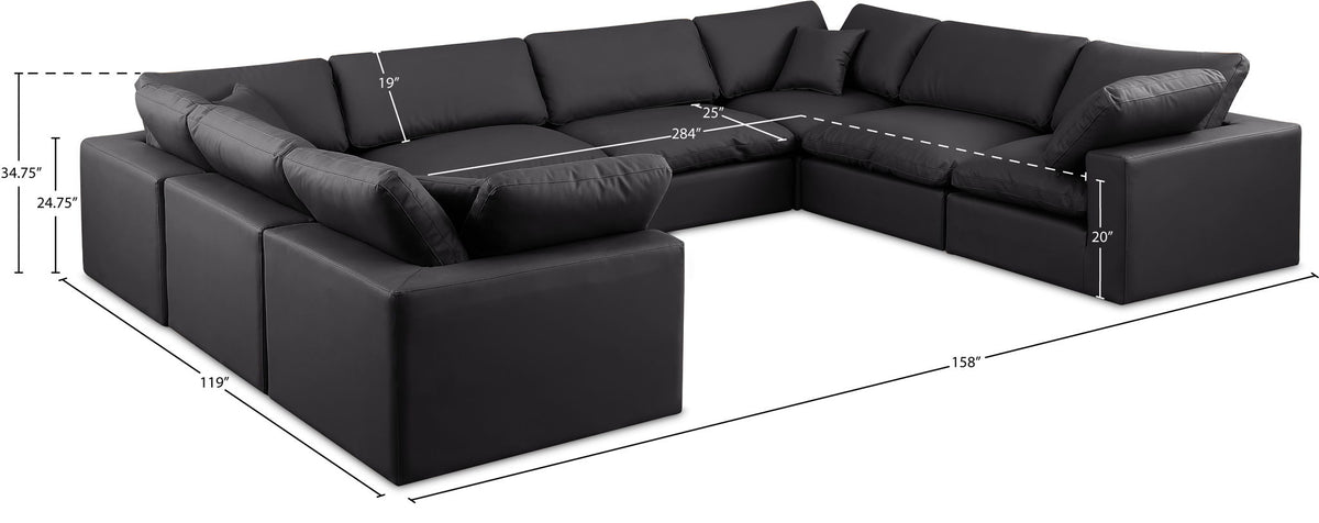 Comfy - 8 Piece Faux Leather Modular Sectional
