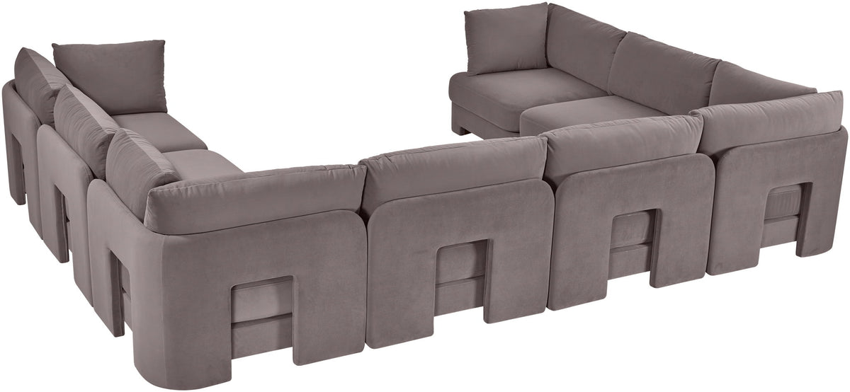 Hammond - Velvet Performance Fabric Upholstered 8 Piece U-Shaped Sectional