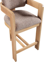 Sacha - Linen Stool With Natural Base