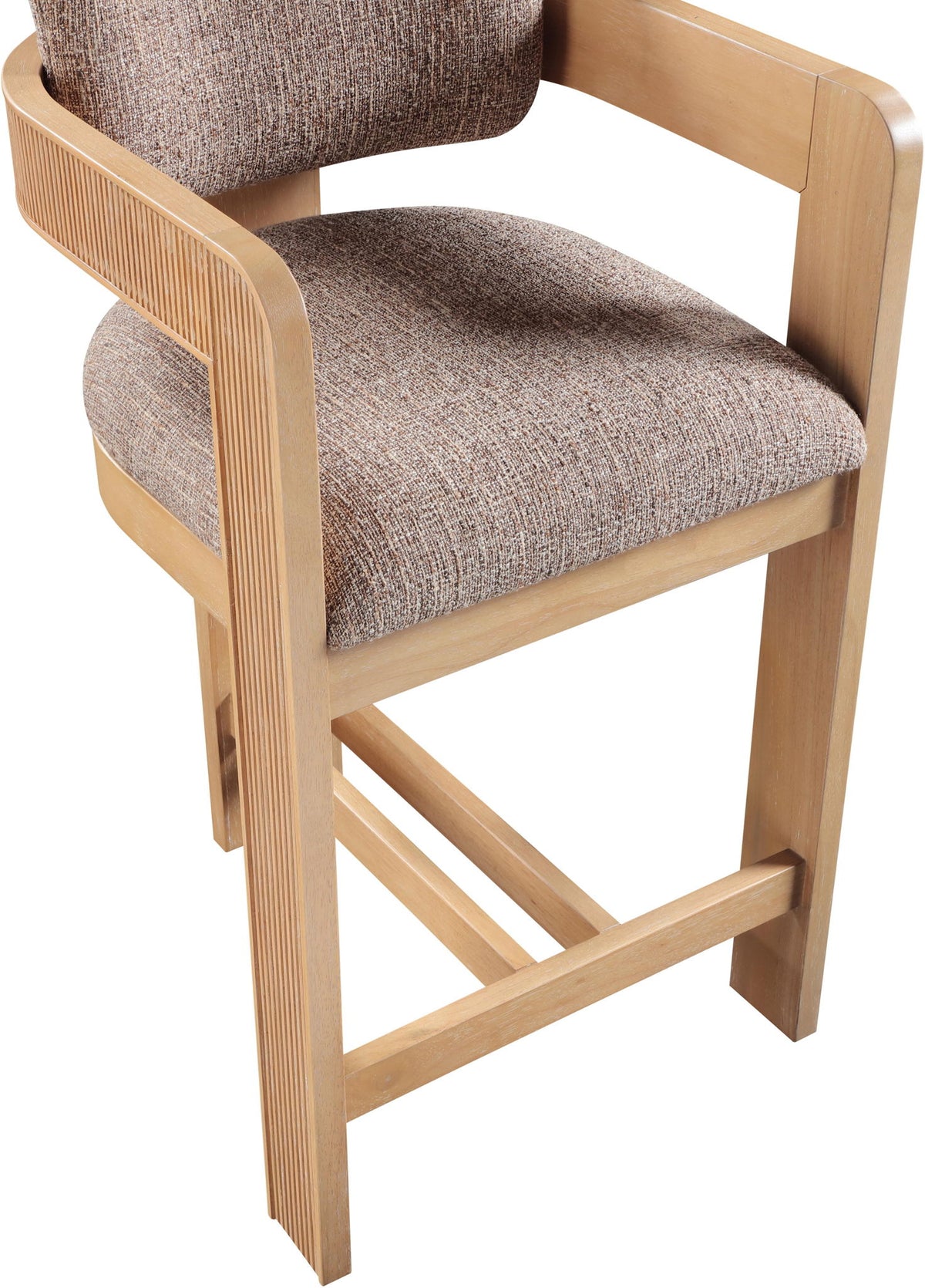 Sacha - Linen Stool With Natural Base