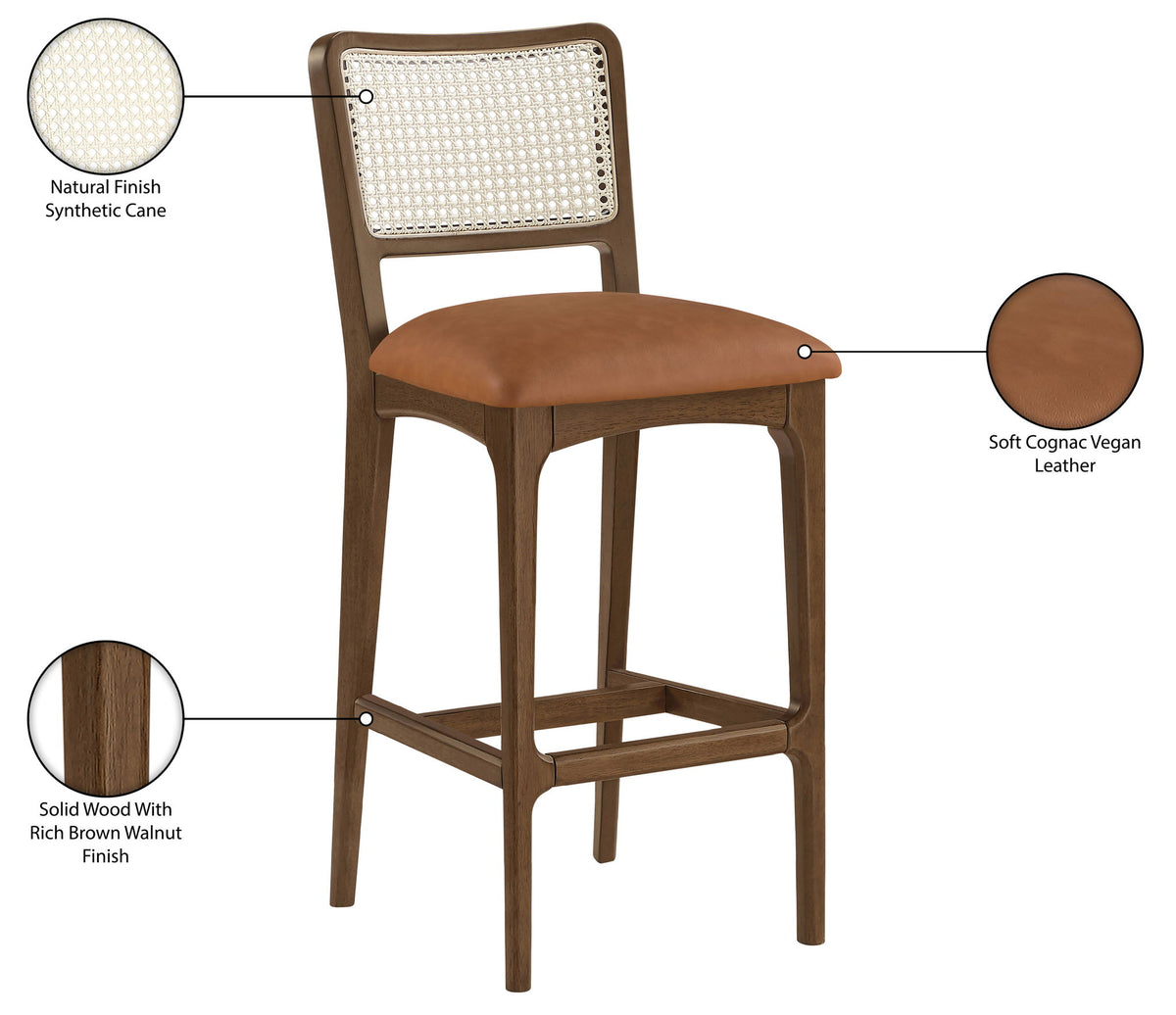 Atrium - Upholstered Bar Stool (Set of 2) - Brushed Brown Frame