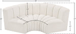 Arc - Boucle Fabric 3 Piece Modular U-Shaped Sofa