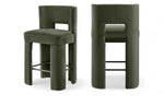Zuno - Velvet Performance Fabric Upholstered Counter Stool (Set of 2)