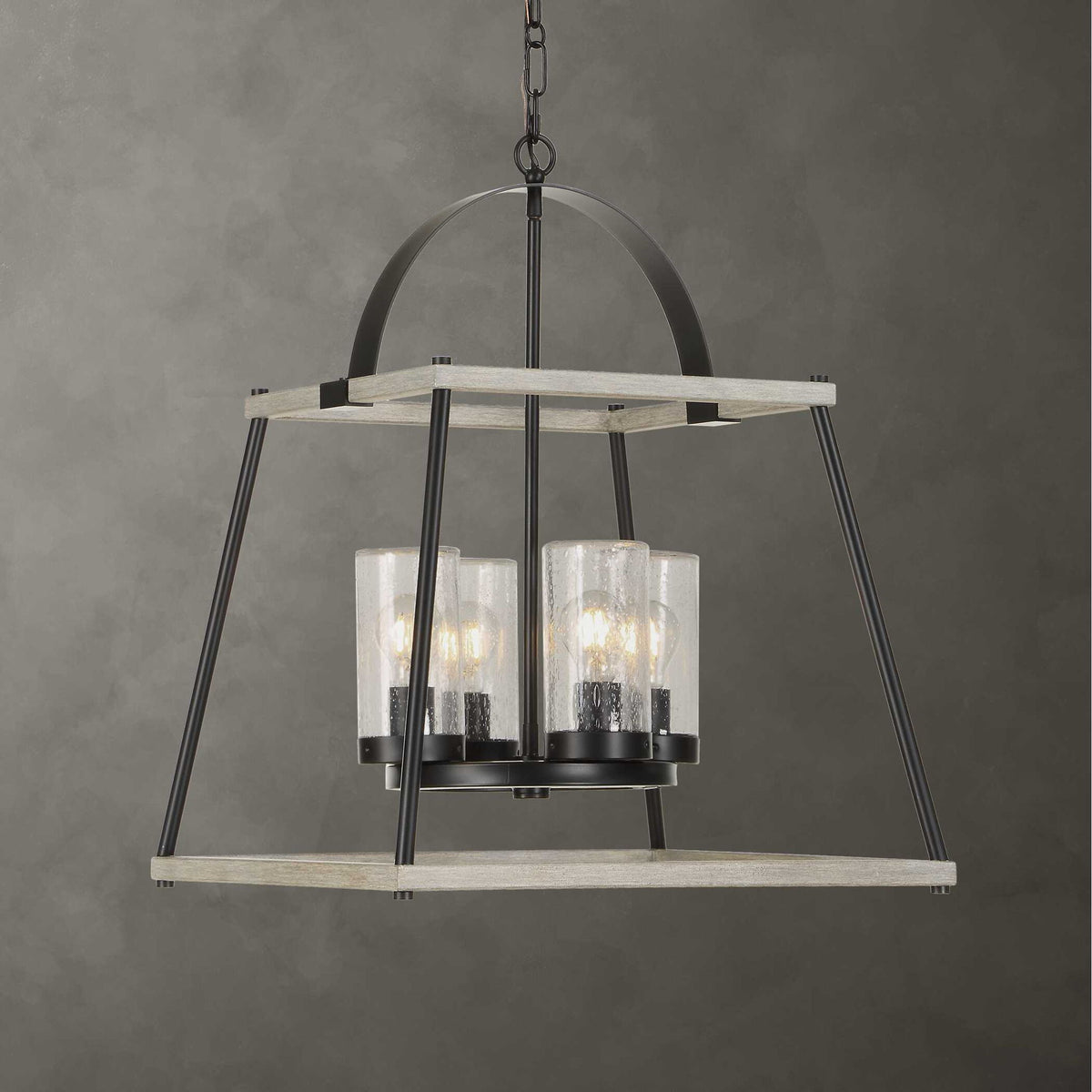 Edgecomb - 4 Light Indoor-Outdoor Pendant - Black / Gray