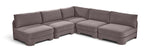 Hammond - Velvet Performance Fabric Upholstered 5 Piece Armless Sectional