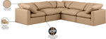 Indulge - Faux Leather 5 Piece Modular Corner Sectional - Tan
