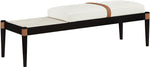 Nara - Linen Textured Fabric Upholstered Bench - Painted Black