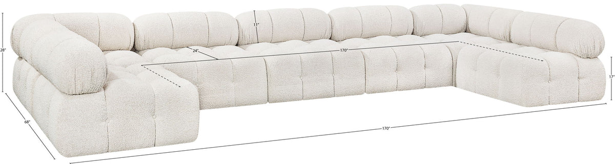 Ames - 7 Piece Boucle Fabric Modular Sectional