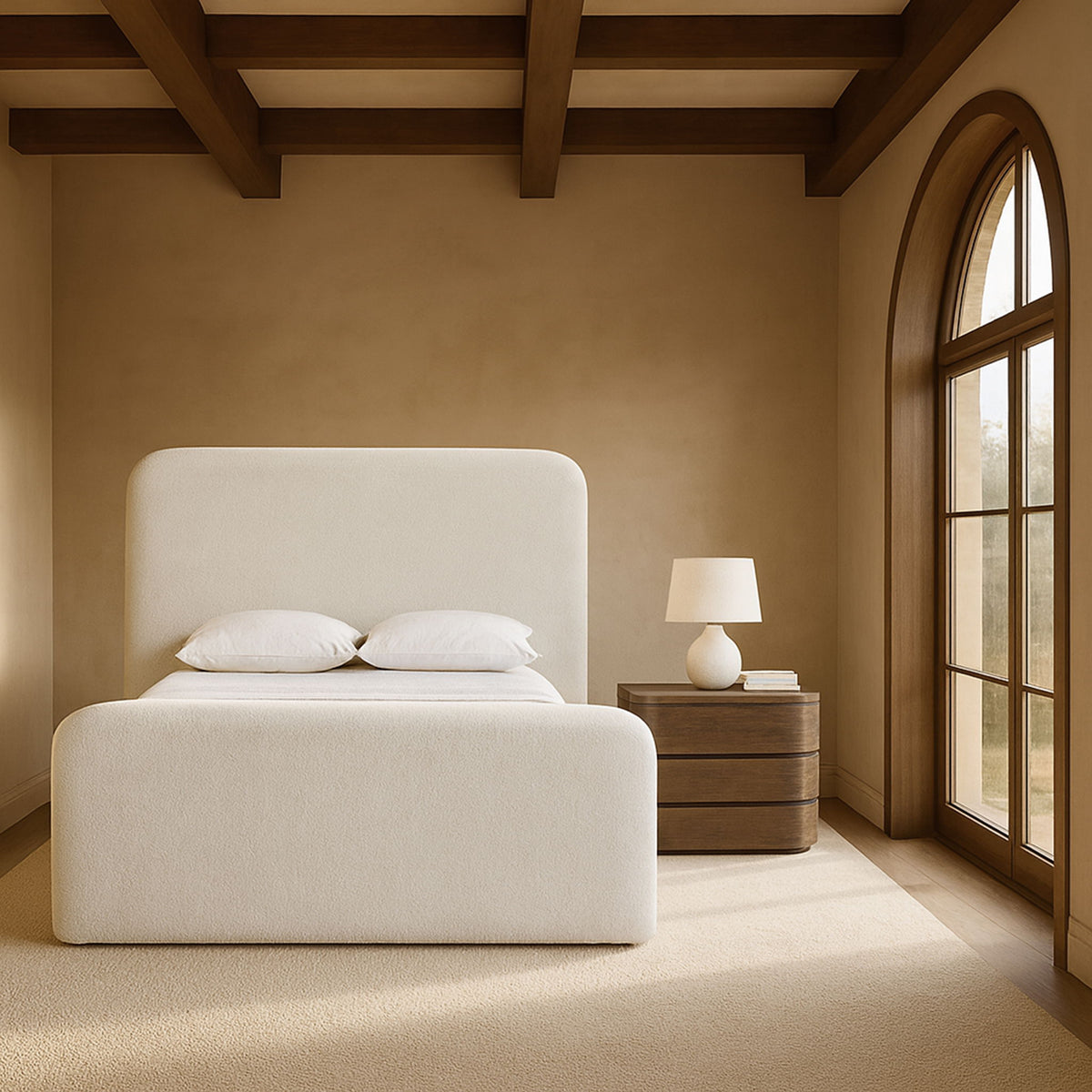 Fira - Chenille Fabric Upholstered Bed