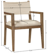 Avon - Linen Textured Performance Fabric Upholstered Dining Arm Chair