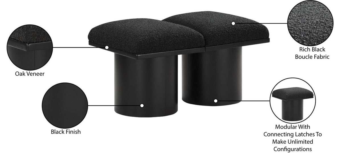 Pavilion - 2 Piece Modular Bench With Black Base
