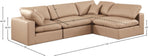 Comfy - 4 Piece Faux Leather Modular Armless Sectional - Tan