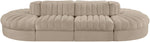 Rummi - Oval Velvet Performance Fabric Upholstered 8 Piece Modular Sectional