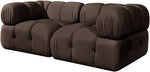 Orin - Velvet Performance Fabric Upholstered 2 Piece Modular Sofa (2 Corner Chairs)
