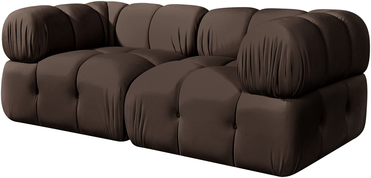 Orin - Velvet Performance Fabric Upholstered 2 Piece Modular Sofa (2 Corner Chairs)