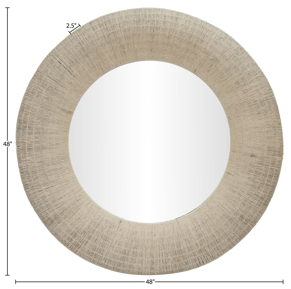 Meadow - Round Jute Rope Framed Mirror