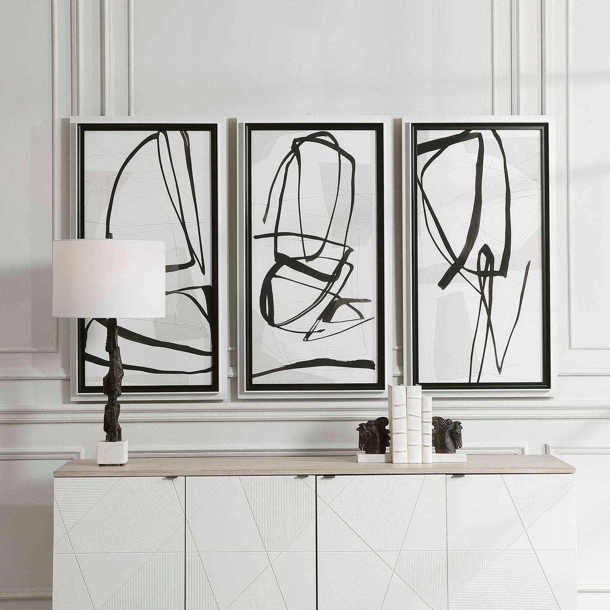 Jargon - Wall Art (Set of 3) - Black / White