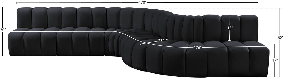 Arc - Velvet 7 Piece Modular Sofa