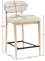 Riccio - Upholstered Stool - Cream