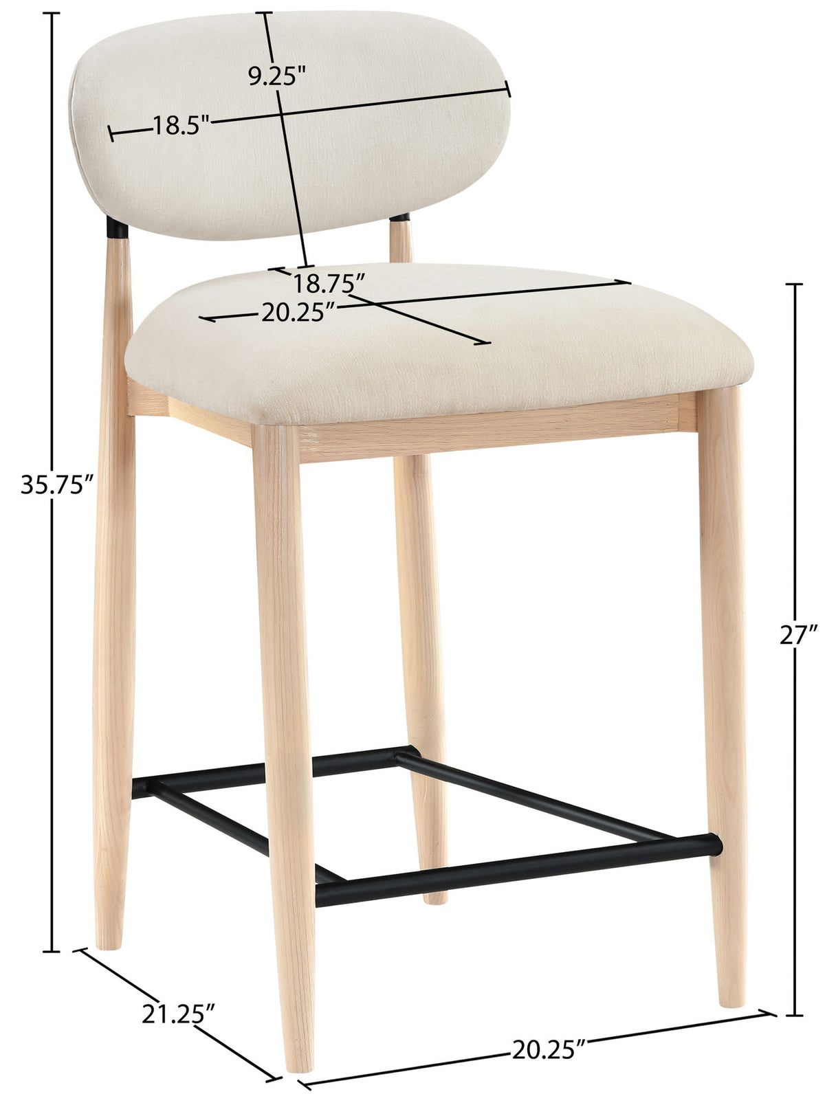 Riccio - Upholstered Stool - Cream