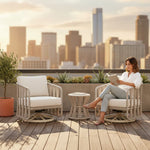 Breeze - Powder Coated Metal Outdoor Conversation Set With Cushions