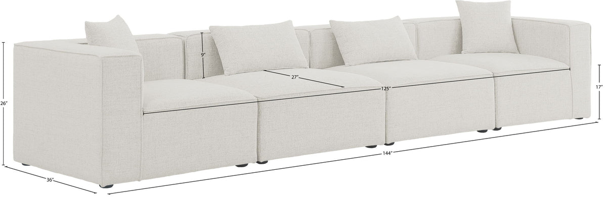 Cube - Linen Modular 4 Seat Sofa
