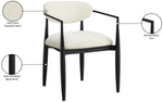 Riccio - Fabric Dining Arm Chair (Set of 2) - Black Frame
