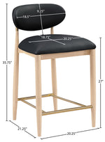 Riccio - Stool - Natural And Gold Frame