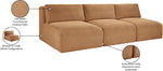 Shaggy - Fabric 3 Seat Modular Armless Sofa
