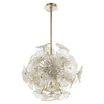 Champagne Lily Pads - Pendant - Light Antique Brass