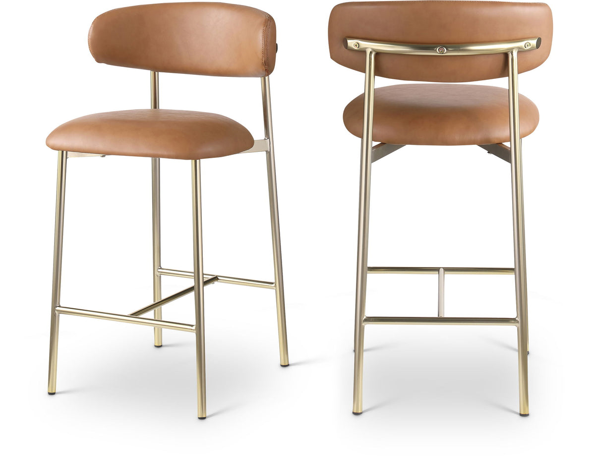 Lupita - Counter Stool With Brushed Gold Frame (Set of 2)