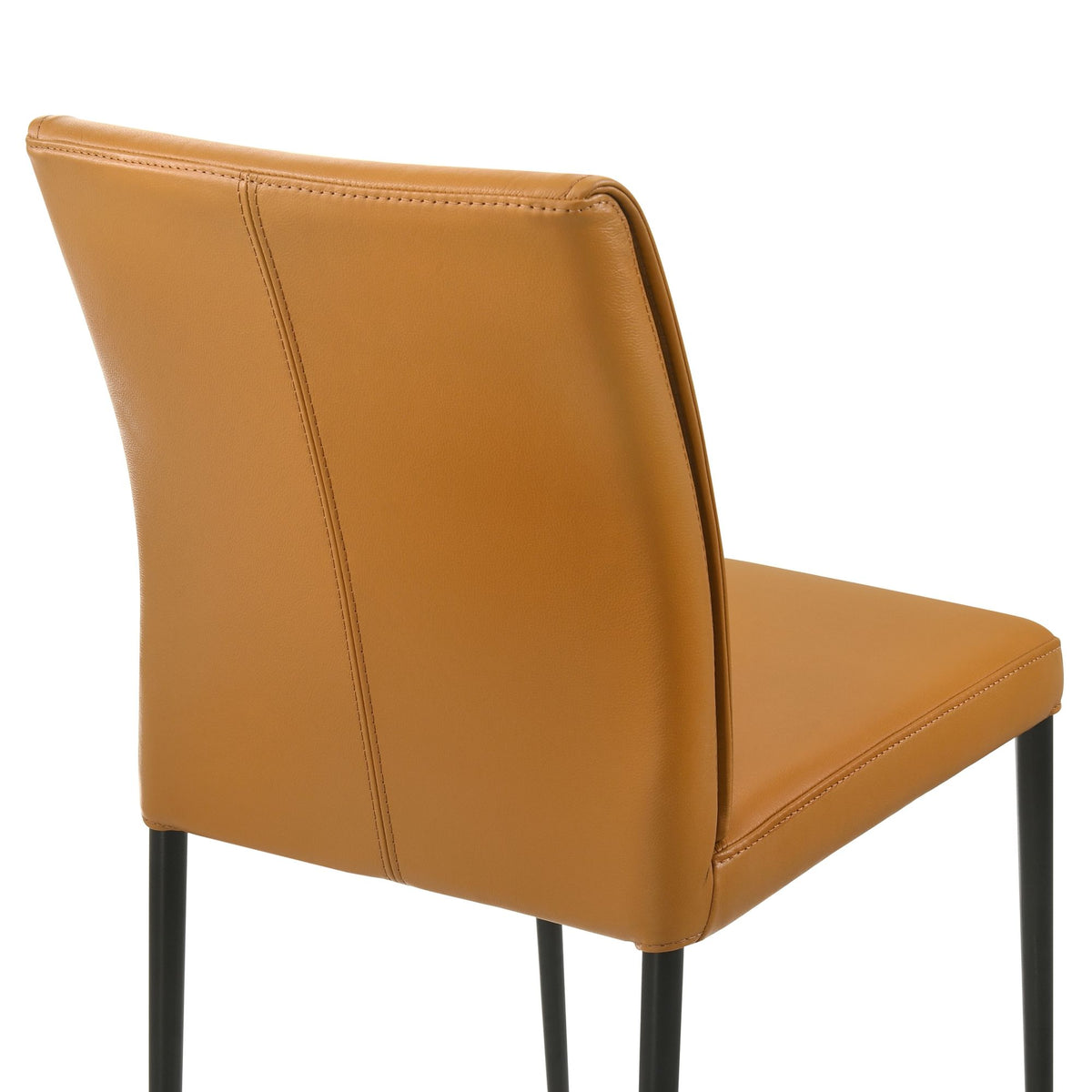 Meriam - Full Back Top Grain Leather Upholstered Metal Dining Chairs (Set of 2)
