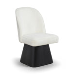 Marlowe - Linen Textured Fabric Upholstered Swivel Dining Side Chair - Stained Black