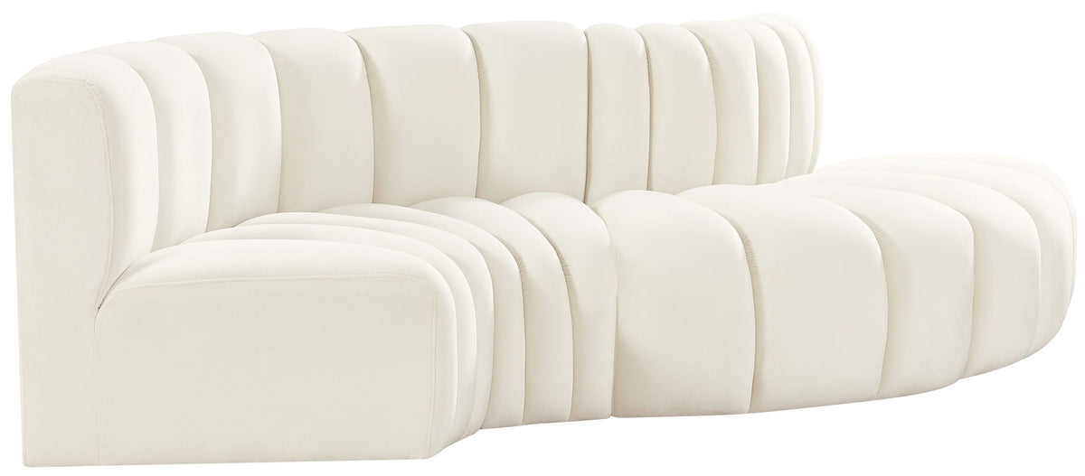 Arc - Velvet 4 Piece L-Shaped Modular Sofa