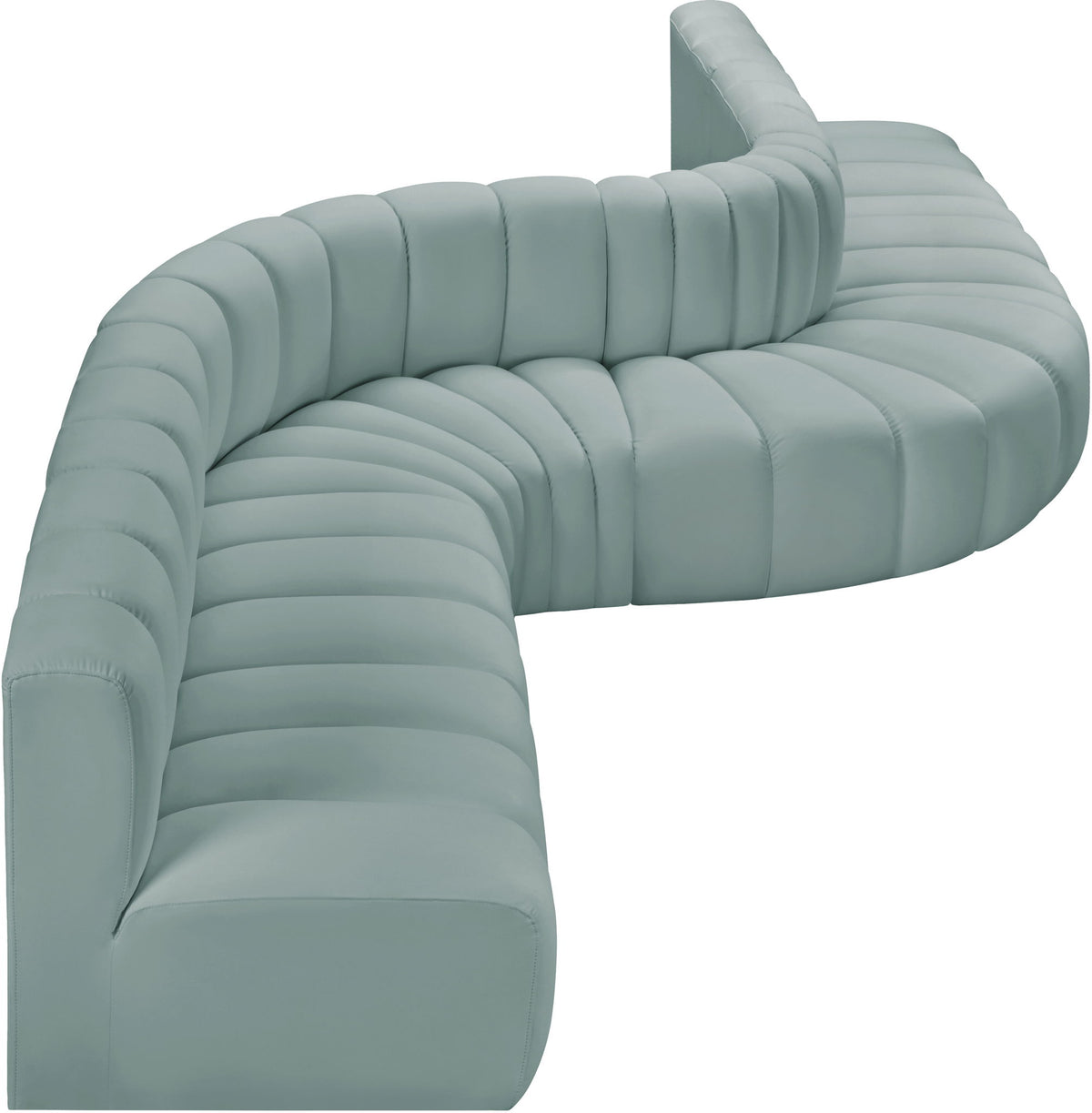 Arc - Faux Leather 8 Piece Curved Modular Sofa