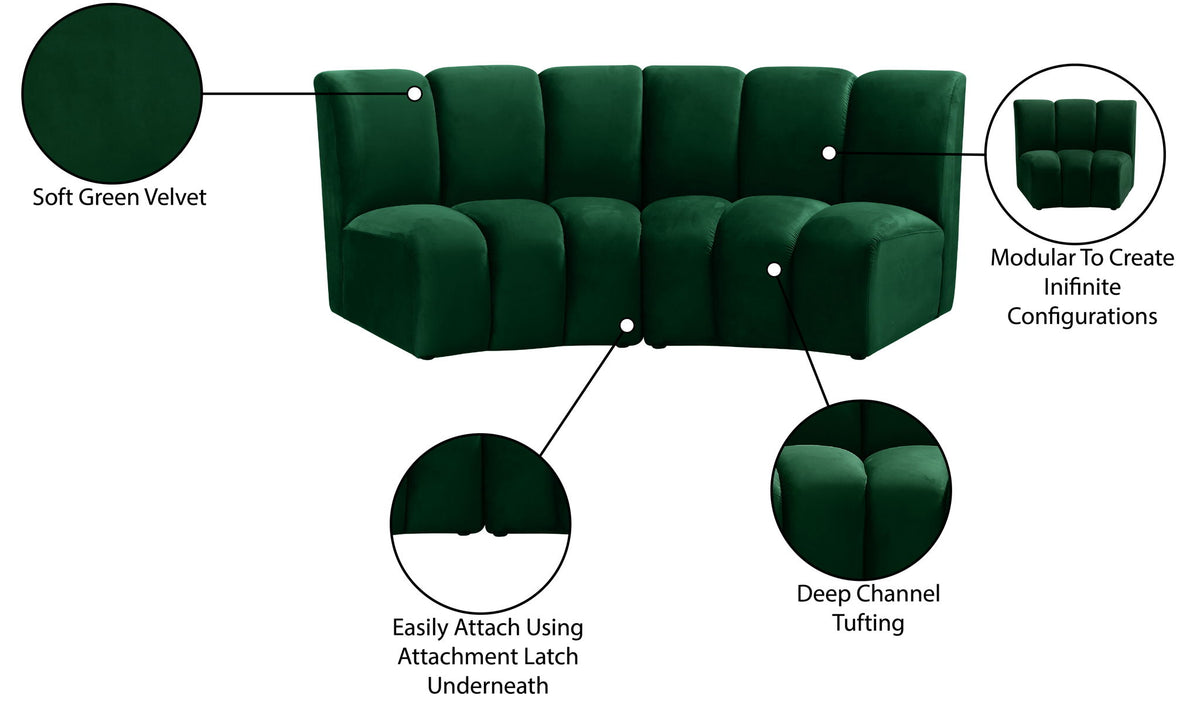 Infinity - 2 Piece Velvet Modular Sectional