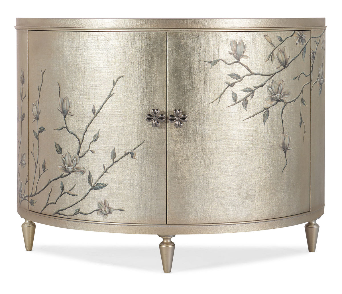 Melange - Marguerite 2-Door Demilune Chest - Silver