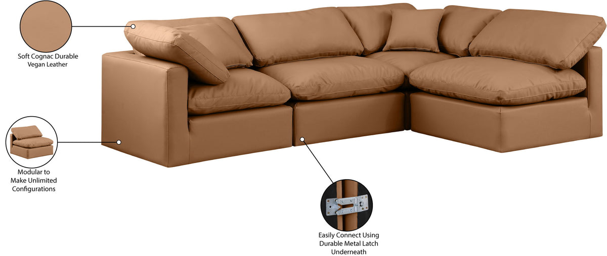 Indulge - Faux Leather 4 Piece Modular Sectional