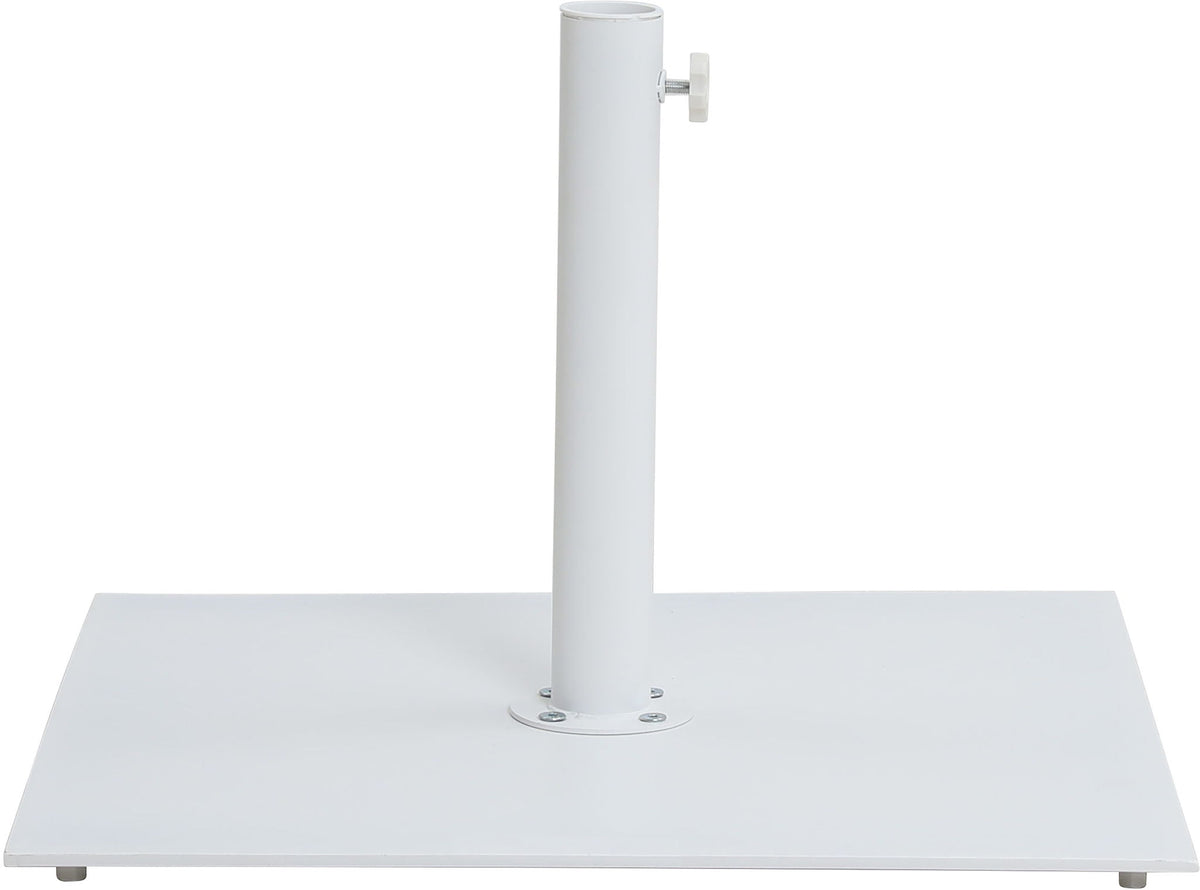 Fiji - Aluminum Patio Umbrella With Square White And Teak Base