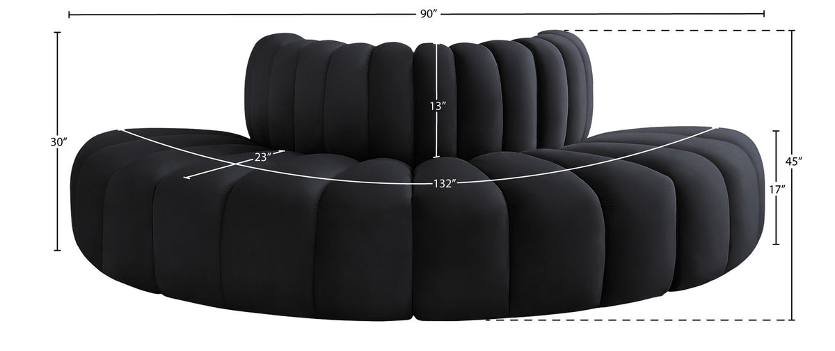 Arc - Velvet 4 Piece Modular Sofa