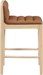 Ellis - Vegan Leather Upholstered Counter Stool (Set of 2) - Natural Base