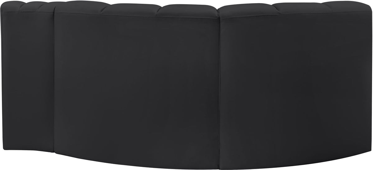 Arc - Faux Leather 3 Piece Modular L-Shaped Sofa