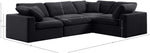 Comfy - 4 Piece Velvet Modular Sectional