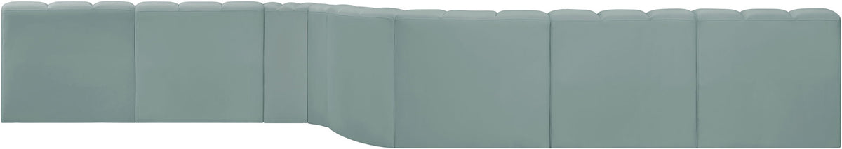 Arc - Faux Leather 8 Piece Curved Modular Sofa