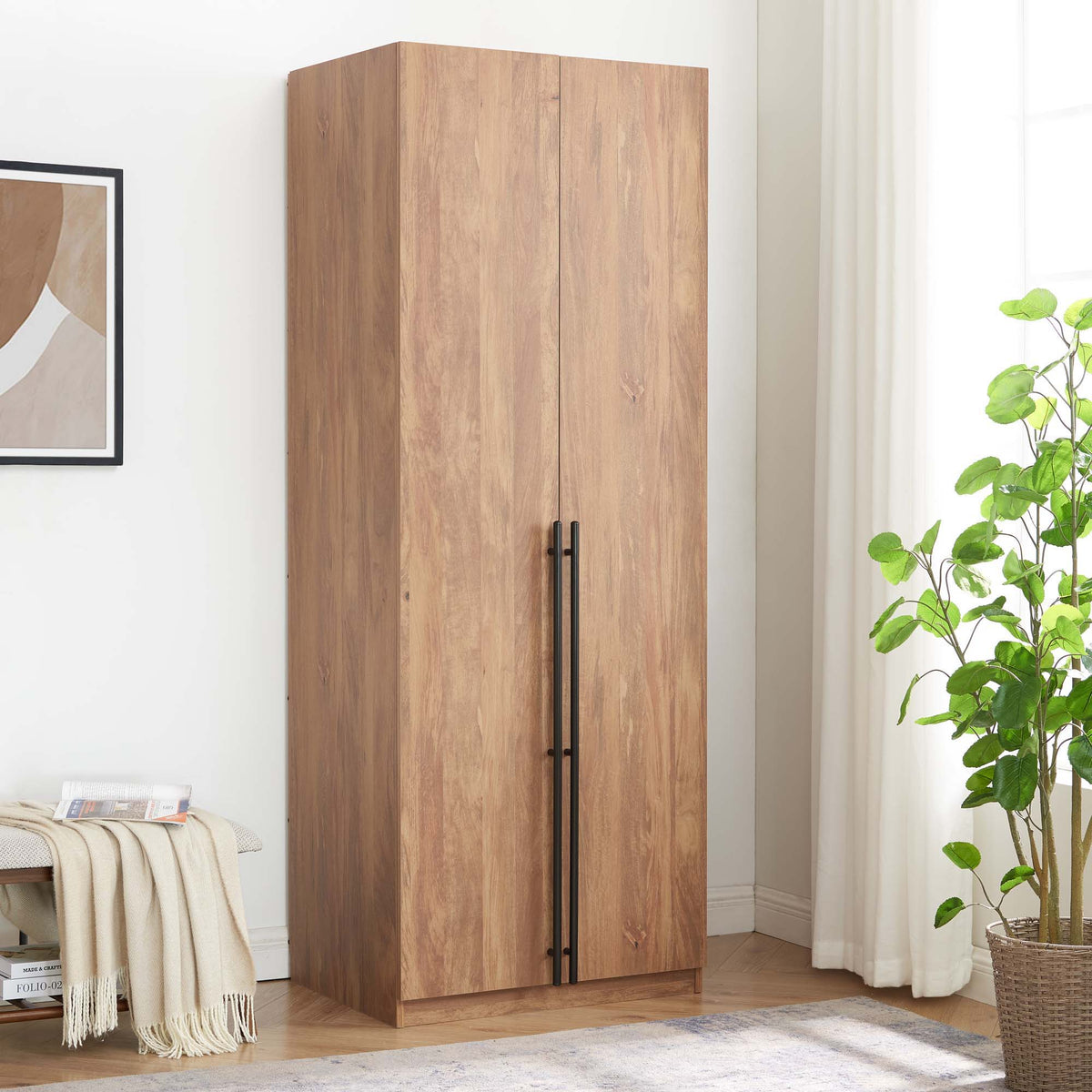 Manhattan Lee - Wardrobe Closet With Hanging Rod And Shoe Shelves