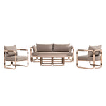 Baja - 4-Piece Outdoor Conversation Set With Cushions - Brown Eucalyptus